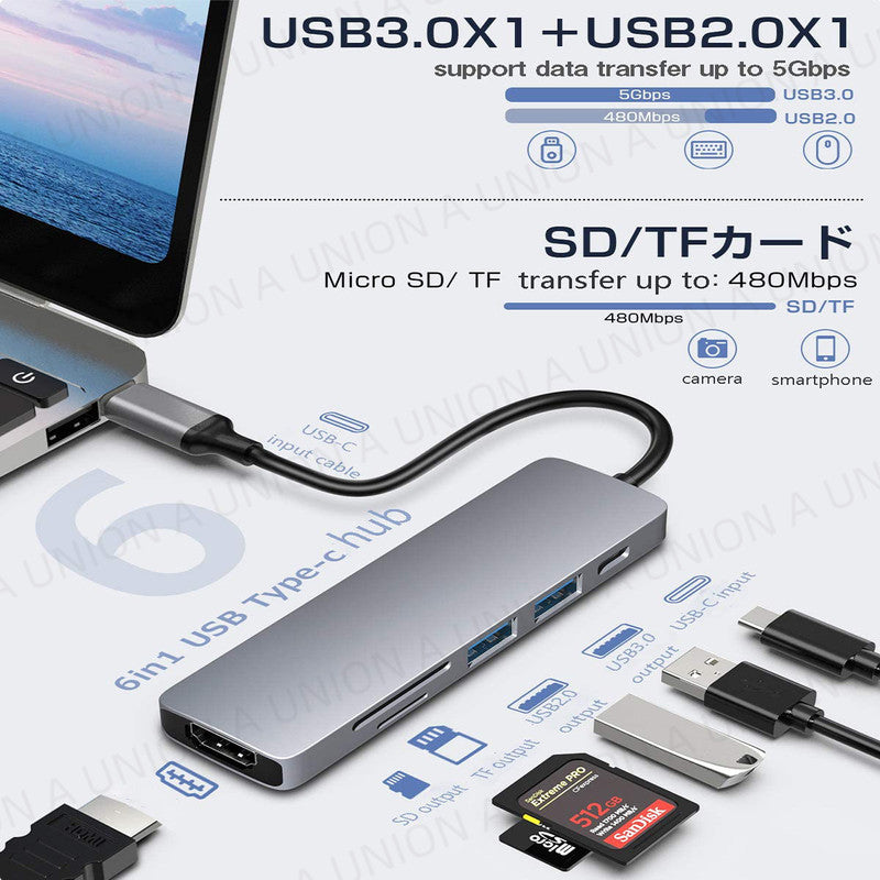 (VH0302)6-in-1 PRO Hub for TYPE C USB-C 多功能轉換器 高速分插器 擴充器 多端口集線器 鋁合金 擴展器 六合一PRO轉換器 多功能多口轉接器