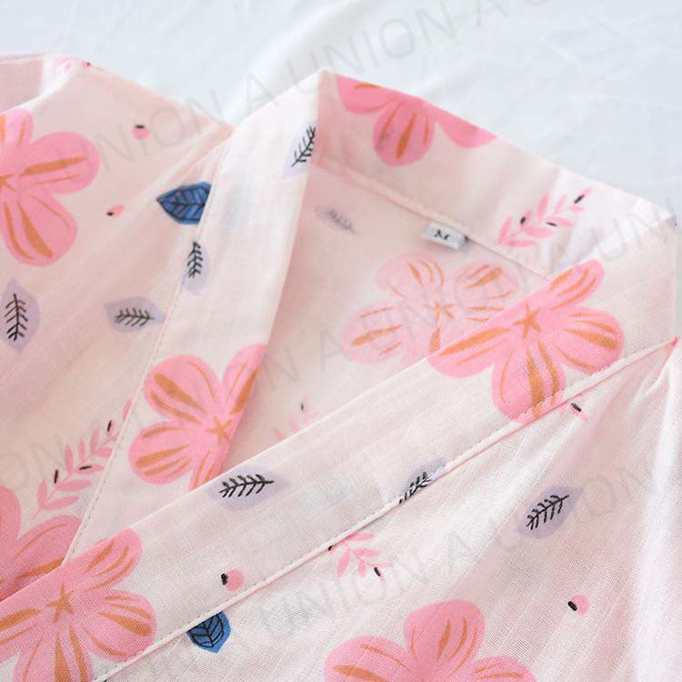 (VH0423) Sakura 櫻花日式女款和服浴袍 睡袍 睡衣 睡裙 棉質和服浴袍睡衣 日式女款和服浴袍 吊帶裙 家居服 雙層紗布睡袍 女士和服 浴衣 居家睡衣 汗蒸桑拿 均碼
