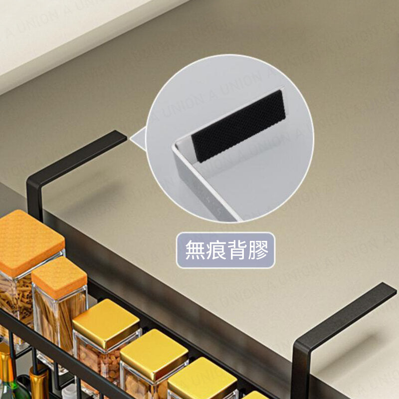 (VH2140)雪櫃雙層掛架 黑色 廚房置物架 廚房雜物架 廚房油鹽糖醬醋架 廚房醬醋架 廚房調味儲物架 調味架 承重力強