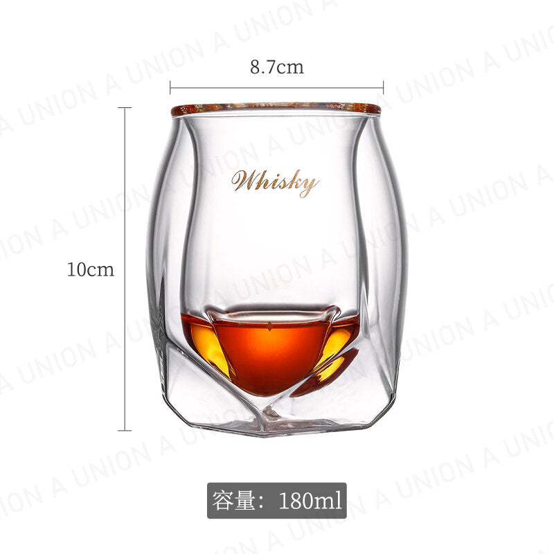 (VH2169) 真空威士忌洋酒杯 酒杯 威士忌杯 威杯 簡約杯子 創意杯 日式酒杯 咖啡杯 日本杯 玻璃杯 家用杯 商用杯子 雞尾酒杯 Whiskey 調酒杯 茶杯 玻璃水杯 雙層玻璃杯