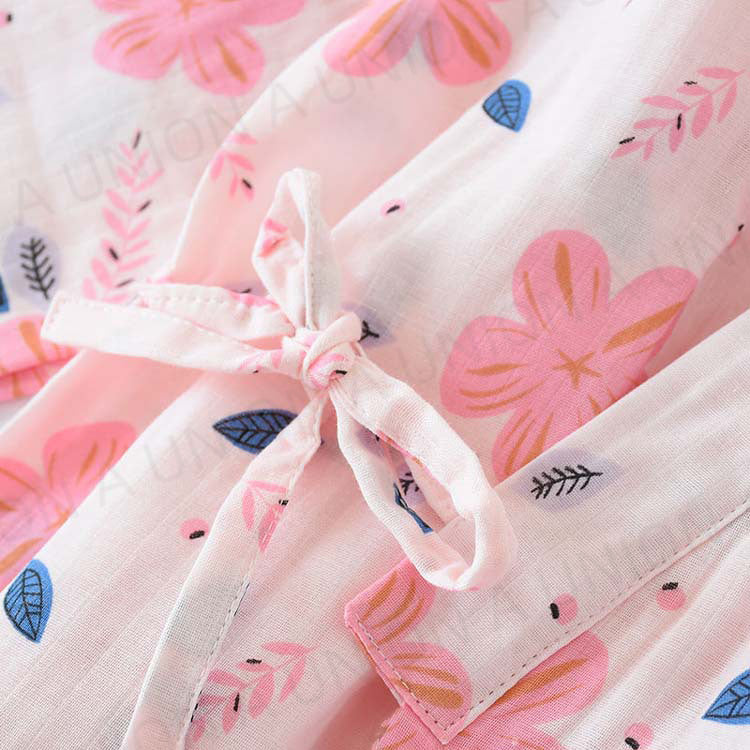 (VH0423) Sakura 櫻花日式女款和服浴袍 睡袍 睡衣 睡裙 棉質和服浴袍睡衣 日式女款和服浴袍 吊帶裙 家居服 雙層紗布睡袍 女士和服 浴衣 居家睡衣 汗蒸桑拿 均碼