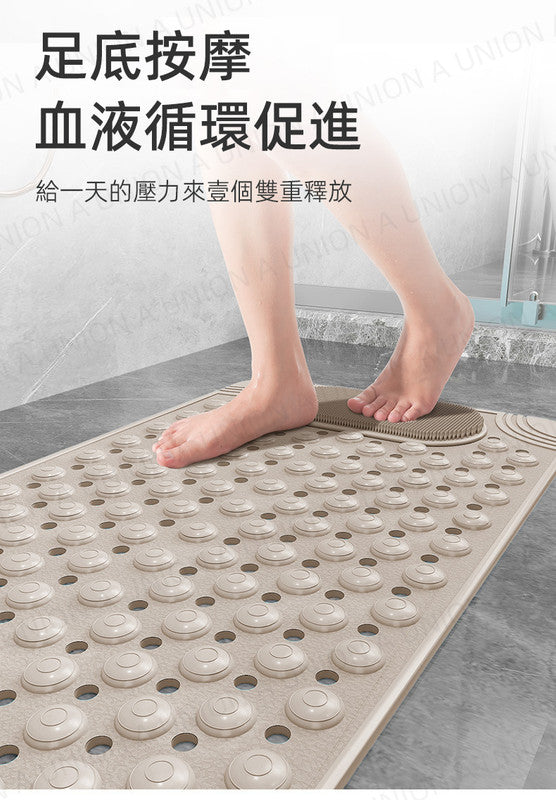 (VH2155)防滑按摩搓腳墊 矽膠吸盤防滑搓腳墊 足部按摩墊 搓腳神器 浴室防滑墊 防摔腳墊 廁所地墊 淋浴間衛浴墊 按摩墊 去死皮腳墊 藍色