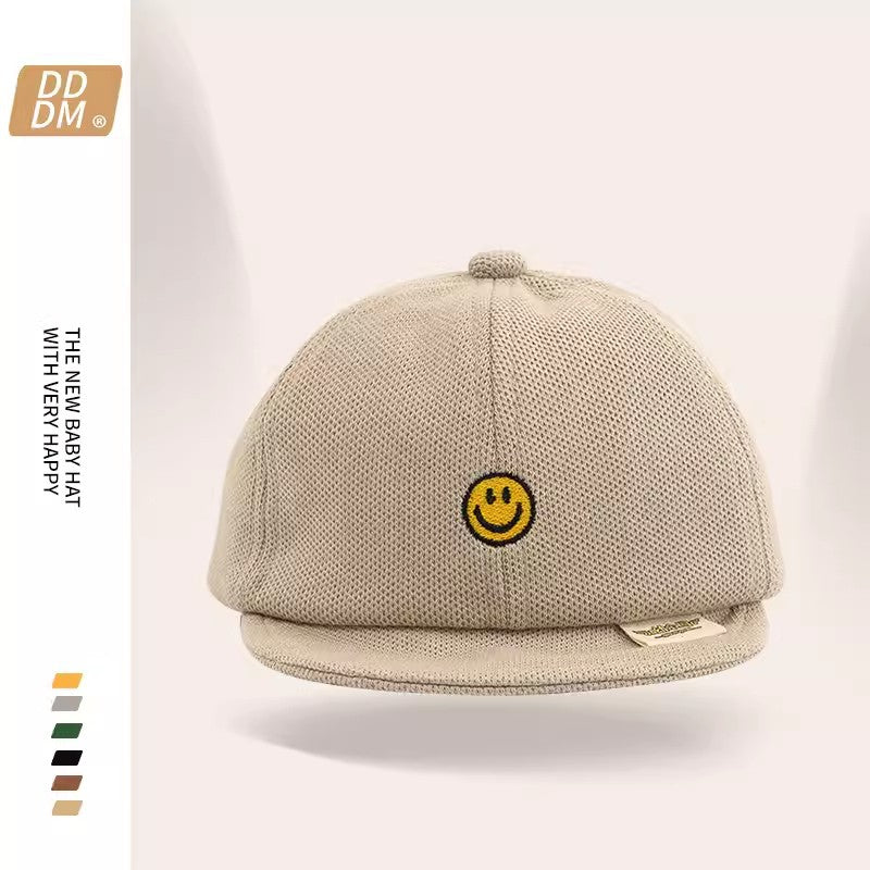 (VH0665)嬰兒帽子 笑臉刺繡 軟簷鴨舌帽/嬰幼兒寶寶男女童款棒球帽