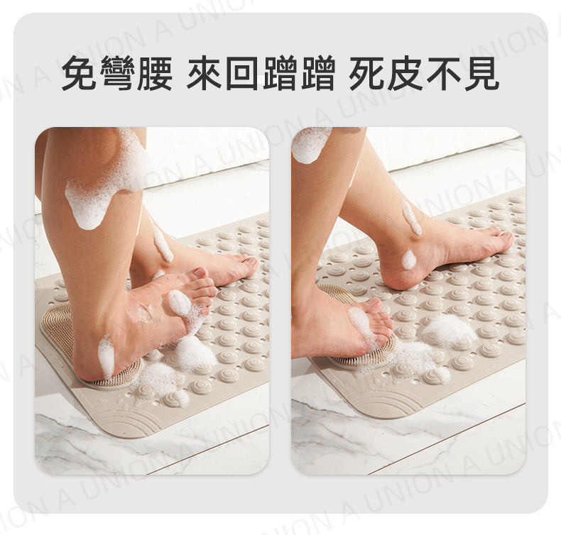 (VH2155)防滑按摩搓腳墊 矽膠吸盤防滑搓腳墊 足部按摩墊 搓腳神器 浴室防滑墊 防摔腳墊 廁所地墊 淋浴間衛浴墊 按摩墊 去死皮腳墊 藍色