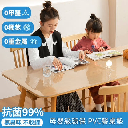 (VH0004) [透明2.0mm厚] 防水防油免洗防燙桌墊 PVC環保透明塑料軟玻璃桌布 防水枱布 透明茶幾墊 水晶板 透明地墊 地毯保護墊 多功能透明膠檯墊  80*120cm