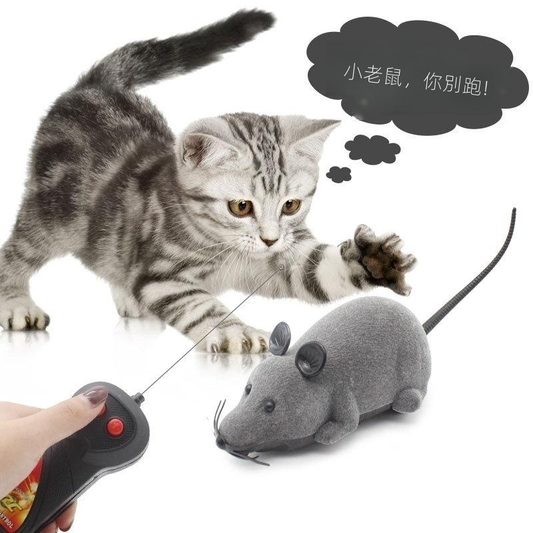 (VP0112) Simulation mouse pet toy remote control electric mouse for cats and dogs suitable for remote control toys simulation electric mouse (dark gray)