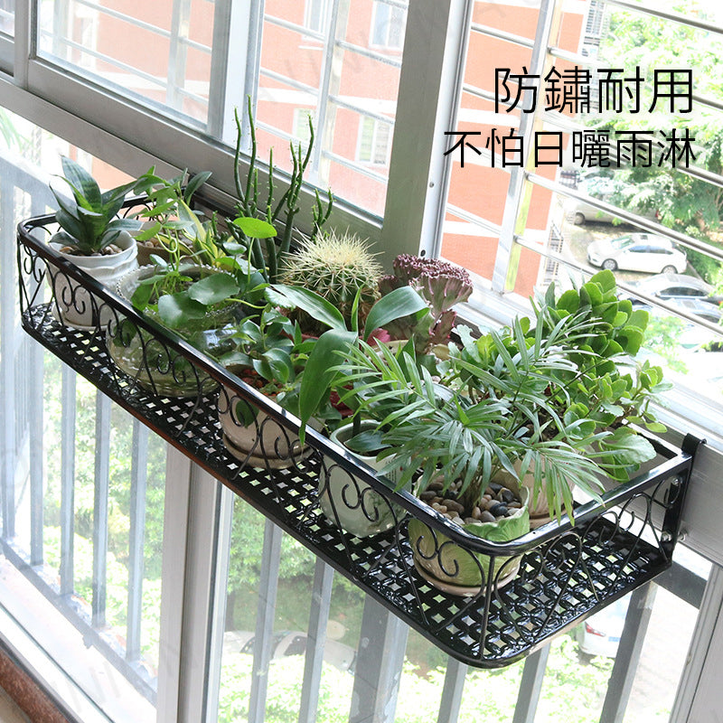 (VH0147) Balcony railing flower rack terrace hanging basket potted plant rack balcony flower rack plant rack hanging basket window sill flower rack window sill flower pot plant rack succulent rack potted hanging orchid shelf storage rack hook width ±2.5cm