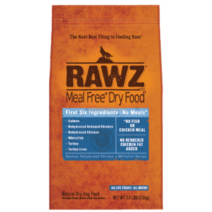 (VP0105) RAWZ Whole Dog Hypoallergenic Dry Food Salmon, Dehydrated Chicken and White Fish Formula 3.5lb