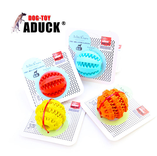 （VP0209）Aduck 真橡膠狗玩具 寵物狗犬橡膠食物誘導彈力球 夾食西瓜球 漏食球 寵物玩具 橡膠製