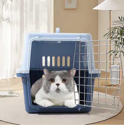 (VP0212) Pet portable flight case, vehicle-mounted dog cage, portable cat out-travel checked box, pet flight box, fence-type cat bag, dog cage, portable out-going cat space capsule, large and small dog checked air transport box