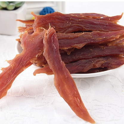 (VP0166) Bethel duck and cod jerky 100g, clear fire and light tear stains, pet snacks, duck strips, duck meat molar sticks, tooth cleaning sticks, duck breast pure meat wrapped around teeth to satisfy cravings