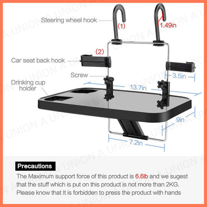 （VH0266）車用餐桌  車載辦公桌  可摺汽車座椅靠背托盤  食外賣  車內餐桌  車中泊 電腦桌  懸掛式汽車托盤  車載置物架 電腦手機支架 懸掛式汽車托盤