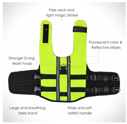 (VP0132) Portable Dog Life Jacket Inflatable Pet Dog Life Jacket Swimming Vest with Reflective Strips Summer Dog Floating Jacket New Air Bag Life Jacket Inflatable Folding Swim Suit Pet Swimming Life Jacket