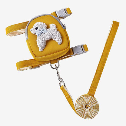 (VP0041) Pet harness dog leash yellow cat leash cat leash backpack with pet leash leash dog walking leash vest-style harness dog leash harness dog collar walking dog leash cat leash cat leash anti-breakaway harness when going out