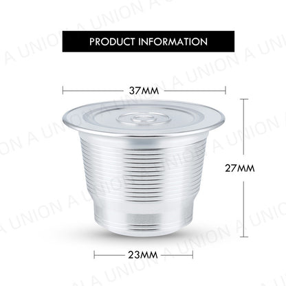 （VH0314）不銹鋼 可填充濃縮咖啡 Nespresso 咖啡過濾器膠囊殼 帶塑料勺 環保先鋒 不銹鋼可重用咖啡膠囊與配件 循環使用過濾器