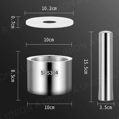 （VH0654）不銹鋼搗碎罐 搗蒜器連蓋 蒜泥神器 搗辣椒 花椒 香料 綠豆粉 磨粉 搗擂缽臼搗碎 搗蒜器 家用大蒜罐 搗藥器 搗蒜 壓蒜 不銹鋼搗蒜罐 家用廚房食物 擂缽 壓蒜 香草香料混合研磨碗