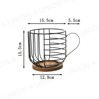 （VH0585）金屬咖啡膠囊收納架籃 咖啡膠囊收納架 杯子形狀擺臺 廚房客廳收納籃 水果盤 零食盤 桌面裝飾擺設