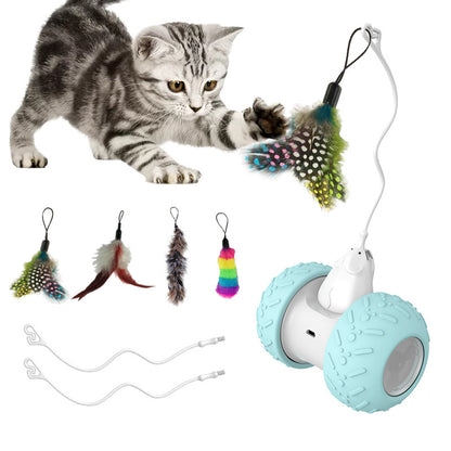 (VP0050) Cat Toy Internet Celebrity Balance Car Automatic Cat Ball Self-Happiness Cat Stick Relieve Boredom Artifact Bite-resistant Kitten Toy Mouse Toy Intelligent Bumper Car