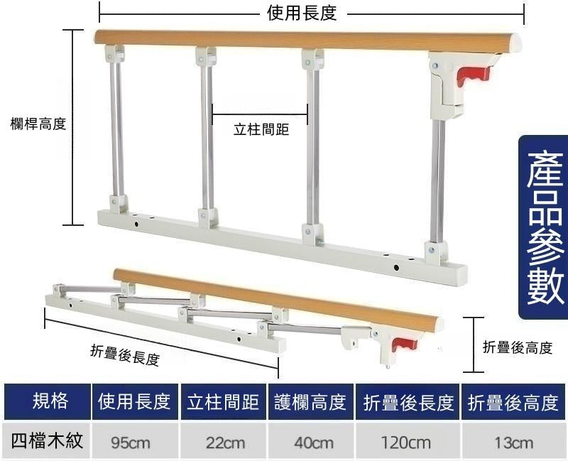 (VH2377)可折疊起床輔助器床邊扶手 一鍵折疊床邊扶手架 床邊護欄防護欄 孕婦老人病人臥床助力扶手 夜間防摔老人防跌 起身安全扶手架 起身輔助器 起床輔助架 安全架 長者 老友 孕婦適用