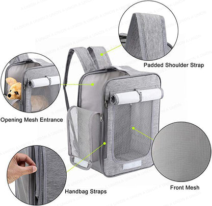 (VP0235) Petseek pet travel cat bag multifunctional portable shoulder crossbody bag portable cat backpack pet backpack portable multifunctional pet outing bag (can be used as a backpack/handbag)