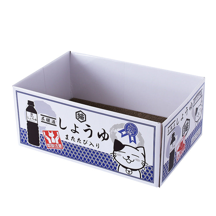 (VP0059) Soy sauce bottle carton cat scratching board pet toy cat nest cat sofa cat house claw toy carton toy funny cat toy cat scratching board toy mint carton corrugated cardboard toy