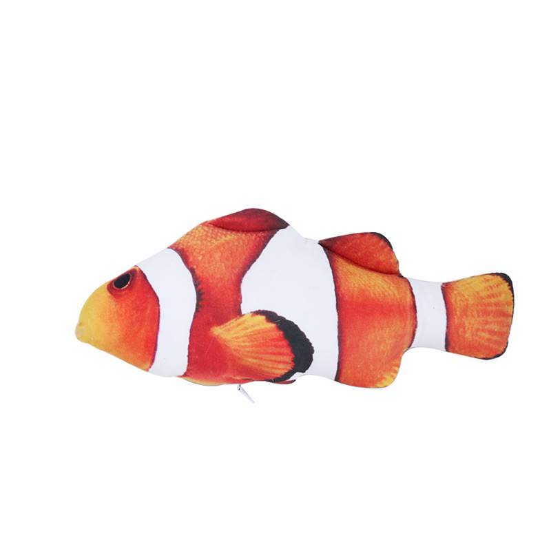 (VP0120) New catnip fish toy plush simulation cat toy fish cat self-pleasure toy clown fish ugly fish cat slave must-have funny cat simulation fish pet cat toy pet chewing toy cat toy doll pillow pillow cat pillow large [included catnip]