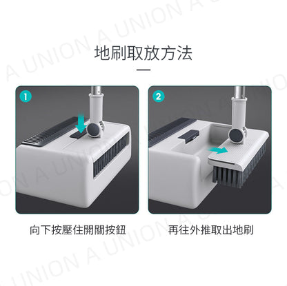 (VH0116) 三合一 [掃把+地刷+垃圾鏟]套裝 直立式可折疊垃圾鏟+180°旋轉掃把+180°旋轉地刷 組合掃帚套裝 地板刷 簸箕 三件套