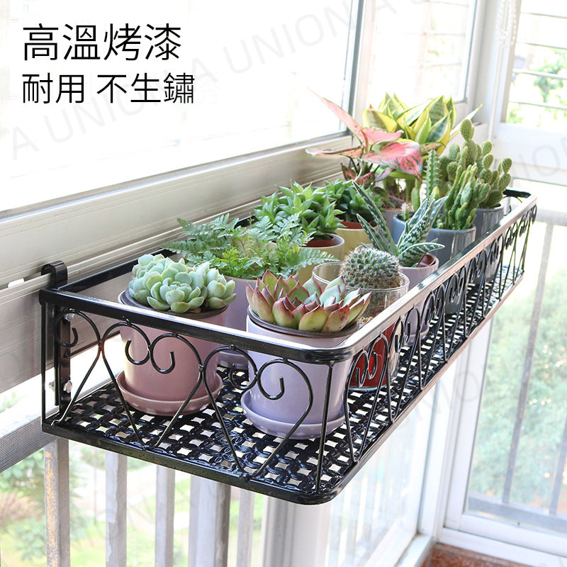 (VH0147) Balcony railing flower rack terrace hanging basket potted plant rack balcony flower rack plant rack hanging basket window sill flower rack window sill flower pot plant rack succulent rack potted hanging orchid shelf storage rack hook width ±2.5cm