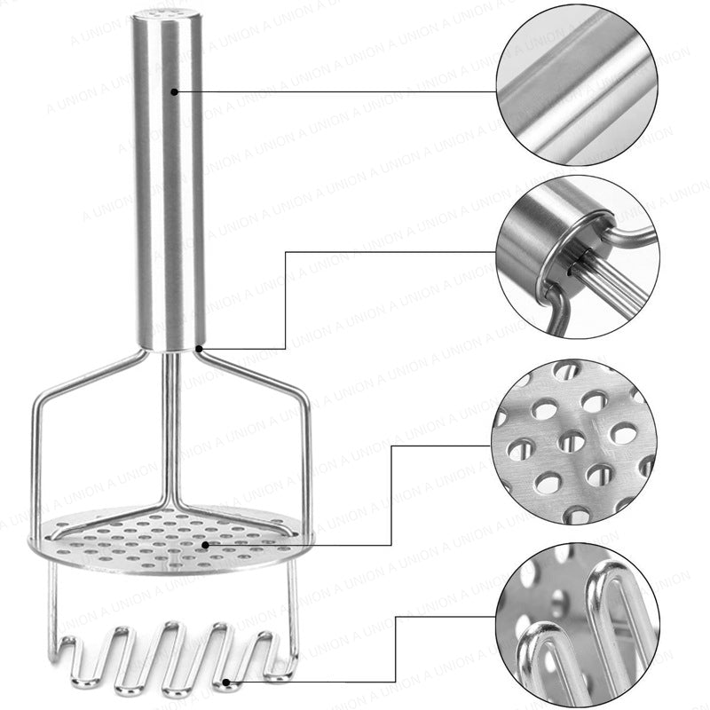 （VH0987） [壓薯仔器] 不銹鋼波浪形壓薯蓉器 廚房工具 不銹鋼土豆壓泥器廚房小工具 番薯水果搗碎器 碾壓泥神器