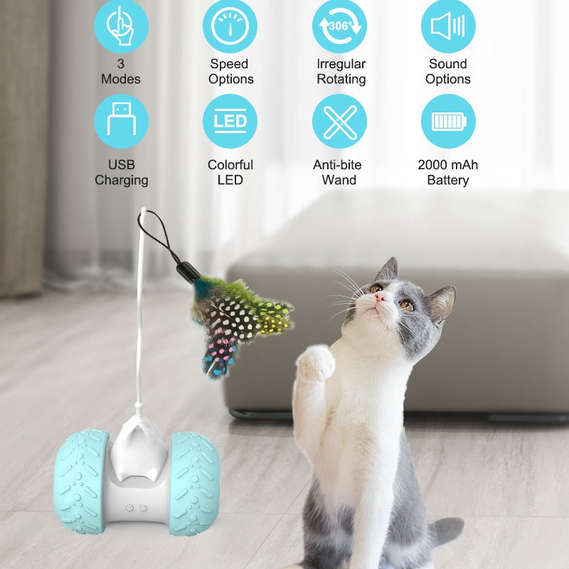 (VP0050) Cat Toy Internet Celebrity Balance Car Automatic Cat Ball Self-Happiness Cat Stick Relieve Boredom Artifact Bite-resistant Kitten Toy Mouse Toy Intelligent Bumper Car