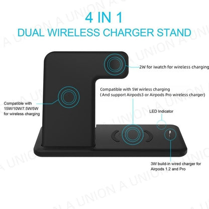 (VH0124) Four-in-one wireless charger for iPhone/Apple Watch/Airpods wireless charging wireless fast charging stand for headphones iwatch mobile phone charging super integrated magnetic wireless fast charging stand 