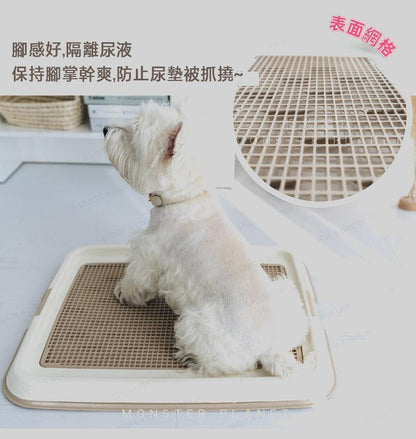 (VP0208) IRIS dog toilet board (brown) with mesh, flip-up semi-open type, medium size 49x36.5cm Iris medium size pet dog pee pad suitable for