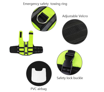 (VP0132) Portable Dog Life Jacket Inflatable Pet Dog Life Jacket Swimming Vest with Reflective Strips Summer Dog Floating Jacket New Air Bag Life Jacket Inflatable Folding Swim Suit Pet Swimming Life Jacket