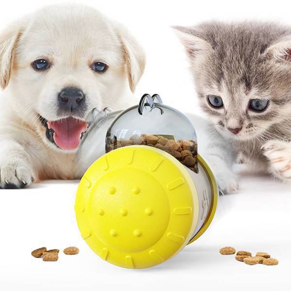 (VP0148) Pet supplies cat and dog toys, snacks, leaking food toys, slow food toys, boredom relief artifacts, leaking food educational toys, dog snacks, toys, training, slow food toys, pets with high IQ, hidden food tumblers, slow food bowls, yellow