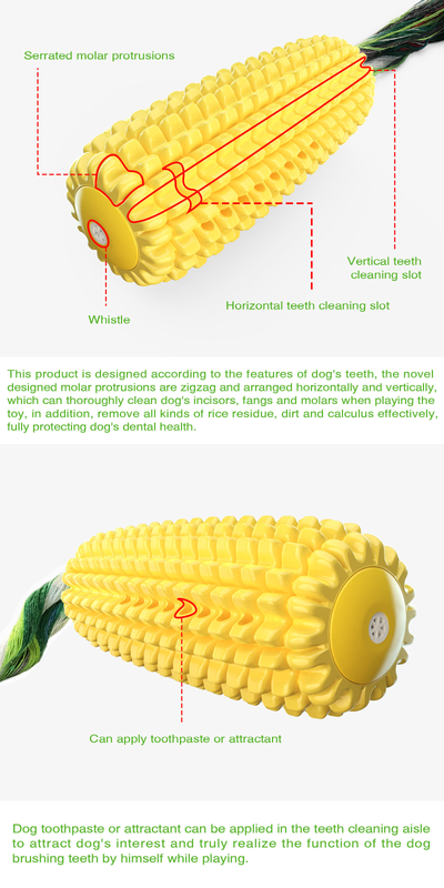 （VP0127）發聲玉米磨牙棒 寵物粟米磨牙棒 狗磨牙潔齒骨 狗牙刷 耐啃咬 減壓狗狗玩具 潔牙棒 狗狗潔牙玩具 磨牙玩具 清潔牙齒 潔牙骨 清除牙結石 寵物玩具 咬扯狗玩具