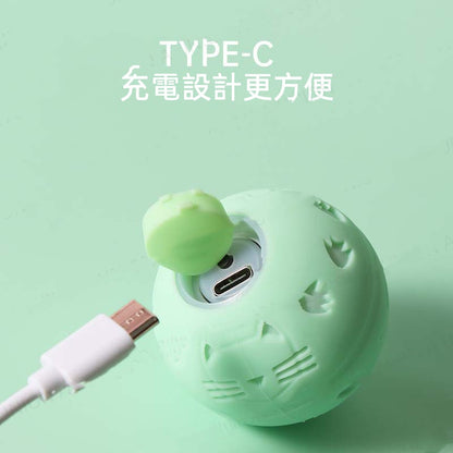 (VP0014) 新款LED燈電動逗貓球 LED燈寵物玩具 LED燈逗貓球 智能逗貓球 滾滾球 矽膠球 小尾巴逗貓球 電動貓玩具 自動逗貓棒 靜音玩具 耐撕咬靜音玩具 逗貓玩具 TYPE-C充電