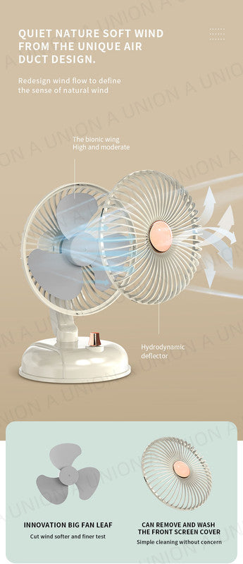 (VH0032) 5-inch circulation fan portable USB charging retro shaking head fan outdoor camping fan wireless shaking head fan desktop fan air circulation fan handheld fan dormitory living room desktop fan air convection circulation fan