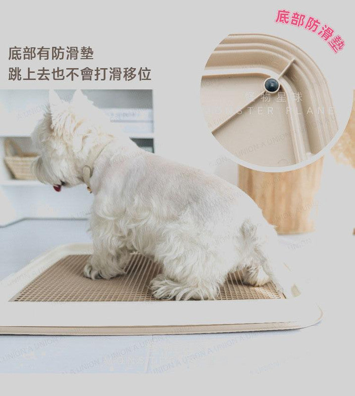 (VP0208) IRIS dog toilet board (brown) with mesh, flip-up semi-open type, medium size 49x36.5cm Iris medium size pet dog pee pad suitable for