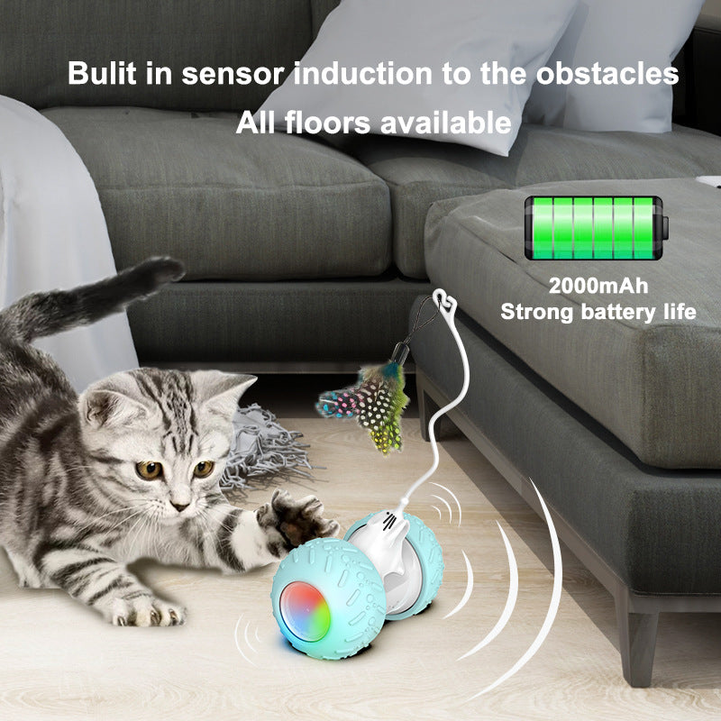 (VP0050) Cat Toy Internet Celebrity Balance Car Automatic Cat Ball Self-Happiness Cat Stick Relieve Boredom Artifact Bite-resistant Kitten Toy Mouse Toy Intelligent Bumper Car