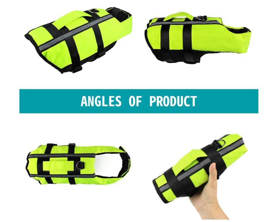 (VP0132) Portable Dog Life Jacket Inflatable Pet Dog Life Jacket Swimming Vest with Reflective Strips Summer Dog Floating Jacket New Air Bag Life Jacket Inflatable Folding Swim Suit Pet Swimming Life Jacket