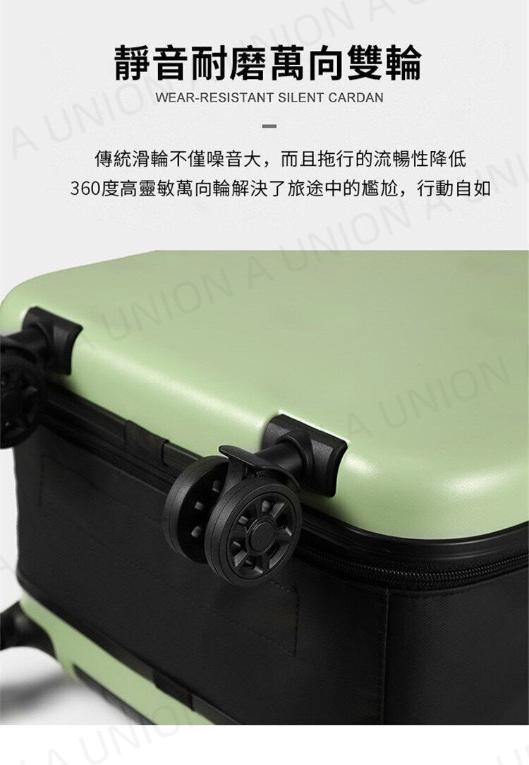 (VH0083) 20-inch ultra-thin foldable large-capacity caster suitcase 45L portable storage suitcase boarding case folding caster trolley case-green