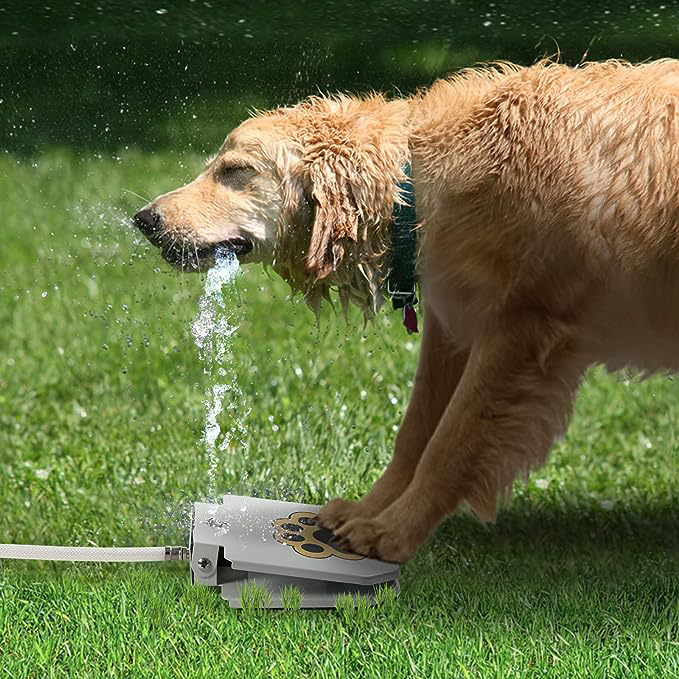 (VP0139) Pet pedal water fountain, outdoor automatic water feeder for dogs, cat and dog fountain water dispenser, independent drinking water for pets