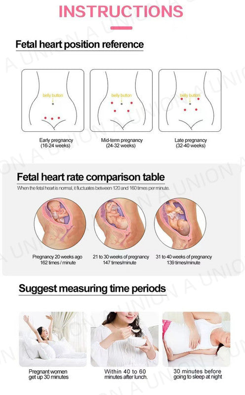 （VH0479）胎心機嬰兒心跳機 胎心音監測儀器孕婦家用多普勒充電測胎兒聽胎心監護聽診器 胎心監護儀 胎兒心率儀 寶寶胎心儀
