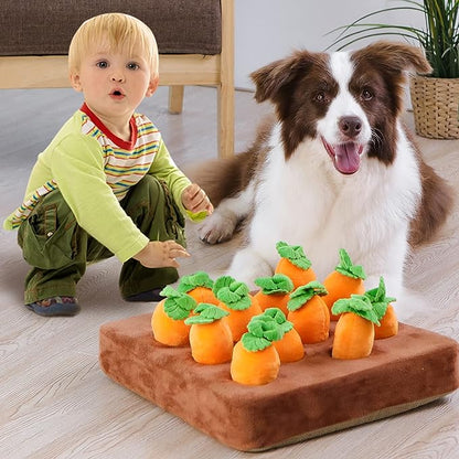 (VP0140) Carrot pulling plush toy pet chewing doll fruit and vegetable patch mushroom picking pet educational toy