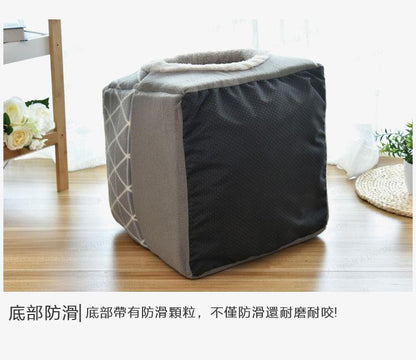 (VP0207) Four-season dual-purpose pet nest gray cat nest winter warm enclosed cat house cat villa cat house doghouse small dog pet supplies gray (length 35x 33x height 30cm)