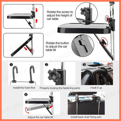 （VH0266）車用餐桌  車載辦公桌  可摺汽車座椅靠背托盤  食外賣  車內餐桌  車中泊 電腦桌  懸掛式汽車托盤  車載置物架 電腦手機支架 懸掛式汽車托盤