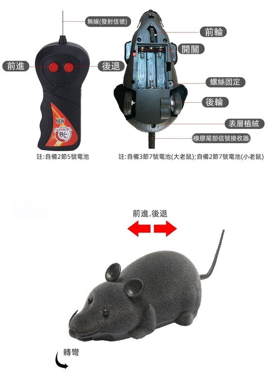 (VP0112) Simulation mouse pet toy remote control electric mouse for cats and dogs suitable for remote control toys simulation electric mouse (dark gray)