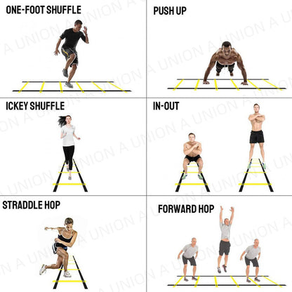 (VH0625)足球訓練 球類 訓練梯 步法訓練 速度練習 可摺疊 敏捷梯 【足球訓練步伐 /兒童體能訓練】 6米12節敏捷跳格軟繩梯