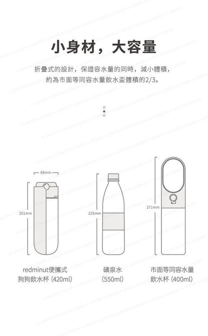 （VP0229）Redminut特長水槽便攜式狗狗飲水水樽 寵物特長水槽 隨行水樽  狗狗飲水 狗狗水樽 便攜 小巧便携水樽 300ml