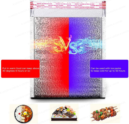 （VH0968）【10個帶封口貼裝】鋁箔保溫袋 食品保鮮袋 冷藏冰袋 外賣保冷袋 加厚隔熱袋 外賣袋 鋁箔冷藏袋 保溫包裝袋 錫紙食物袋